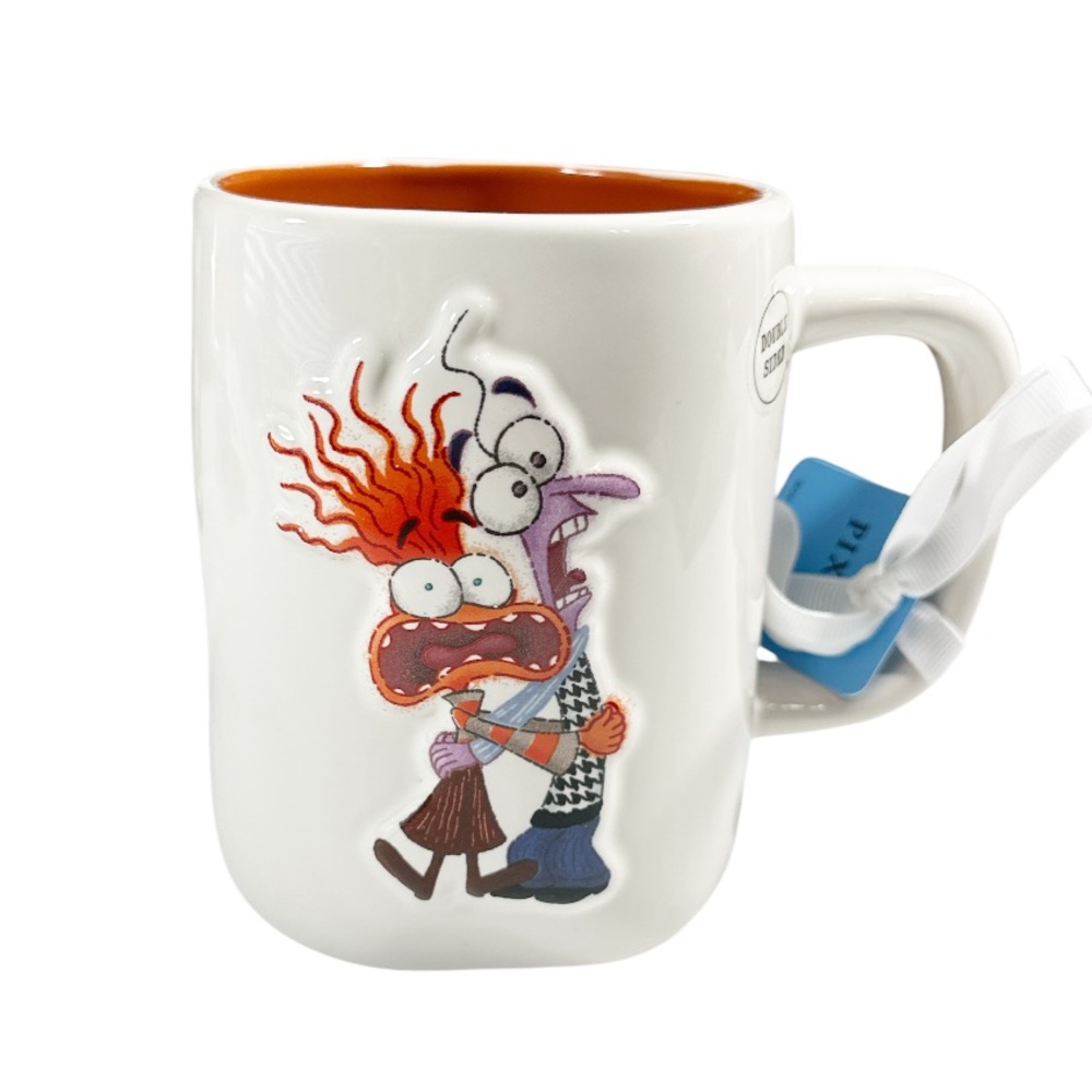 Rae Dunn White Mug with Orange Interior - "Having a Meltdown" - Picture 2 of 4